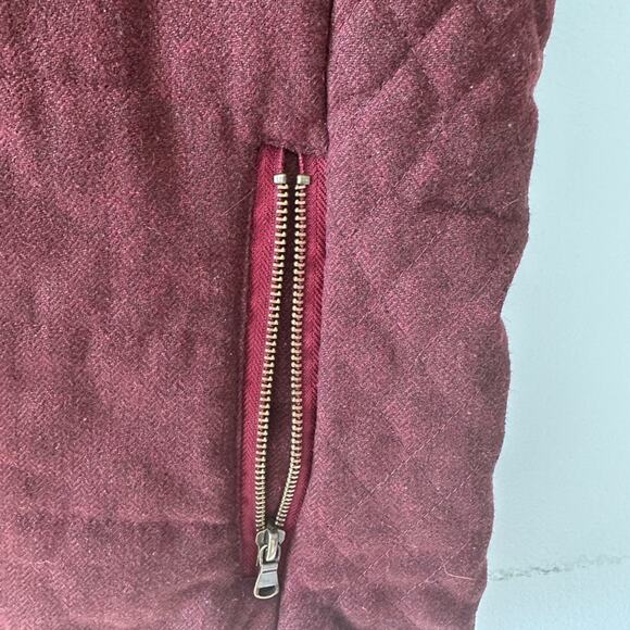 Lemon Tart Vest Women's Small Burgundy Skyros Wool Quilted Winter Gorpcore - Picture 6 of 9